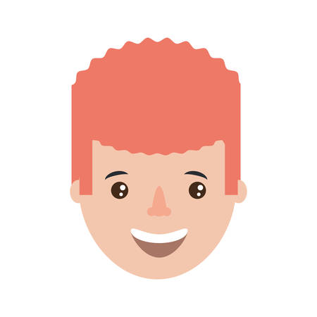 cartoon man face icon over white background colorful design vector illustrationのイラスト素材