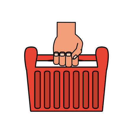 hand with toolbox with repair tools icon over white background vector illustrationのイラスト素材