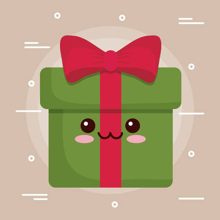 Gift cartoon of Merry Christmas season theme Vector illustrationのイラスト素材