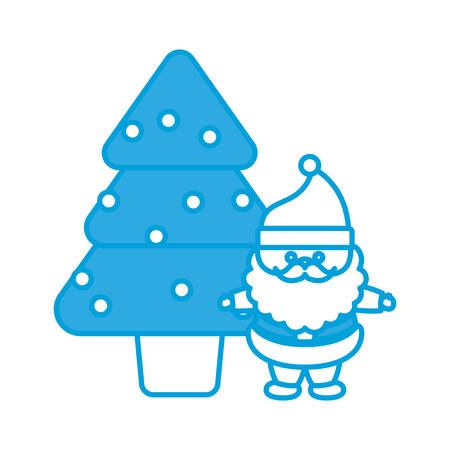 Christmas tree and santa claus icon over white background vector illustrationのイラスト素材