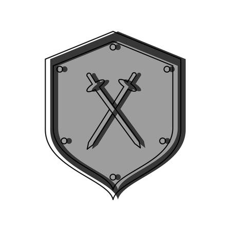 shield icon over white background vector illustrationのイラスト素材