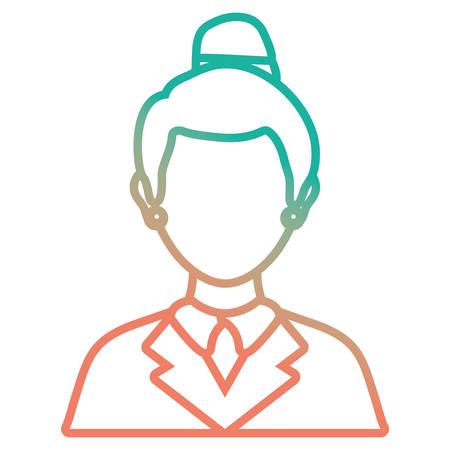 flat line colored lawyer woman doodle over white background vector illustrationのイラスト素材