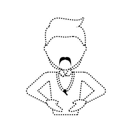 avatar man icon over white background vector illustrationのイラスト素材