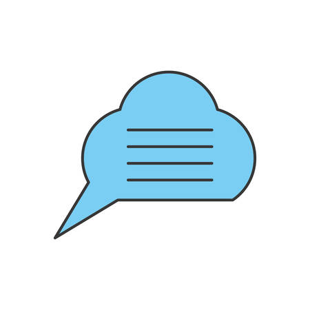 flat line colored chat bubbles  over white background  vector illustrationのイラスト素材