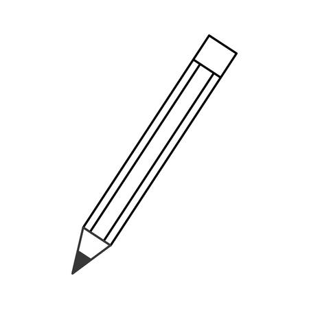 flat line uncolored pencil over white background  vector illustrationのイラスト素材
