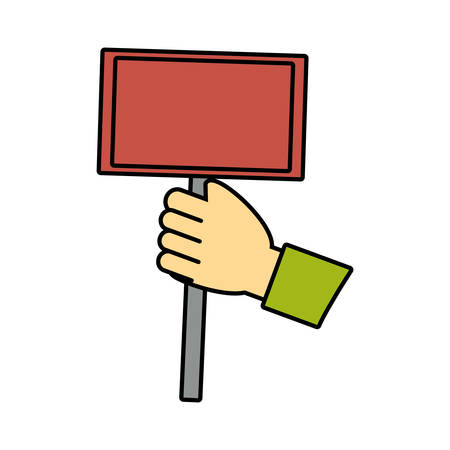 hand with road sign icon over white background vector illustrationのイラスト素材