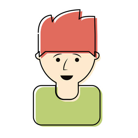 cartoon man icon over white background colorful design vector illustrationのイラスト素材