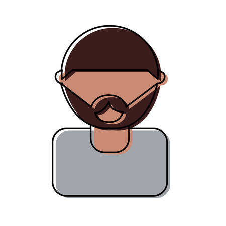 avatar man icon over white background colorful design  vector illustrationのイラスト素材