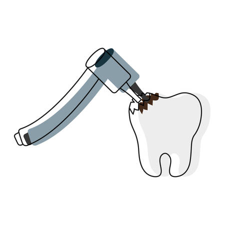 tooth and dental tool icon over white background vector illustrationのイラスト素材