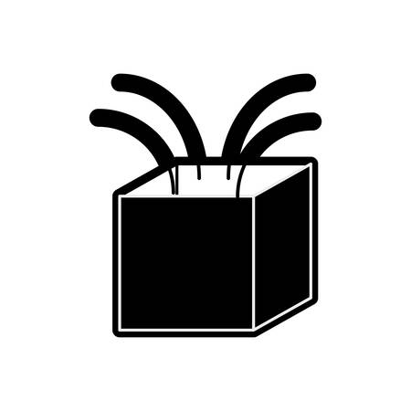 Monochromatic box over white backdrop illustration.のイラスト素材