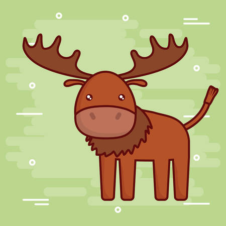 cute deer icon over green background colorful design vector illustrationのイラスト素材