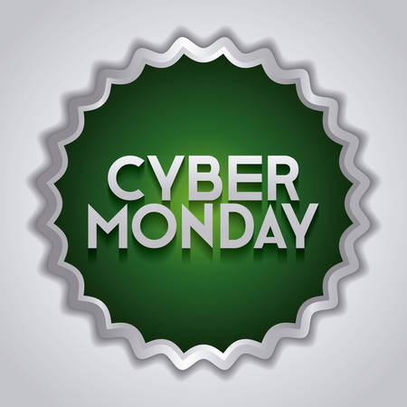 Seal stamp with cyber monday design on gray background.のイラスト素材