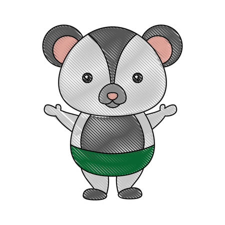 A cute mouse icon over white background vector illustrationのイラスト素材
