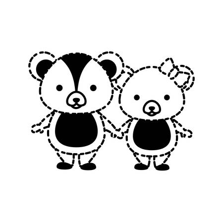 cute bears icon over white background vector illustrationのイラスト素材