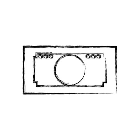 Flat line  uncolored bill   over white background  vector illustrationのイラスト素材