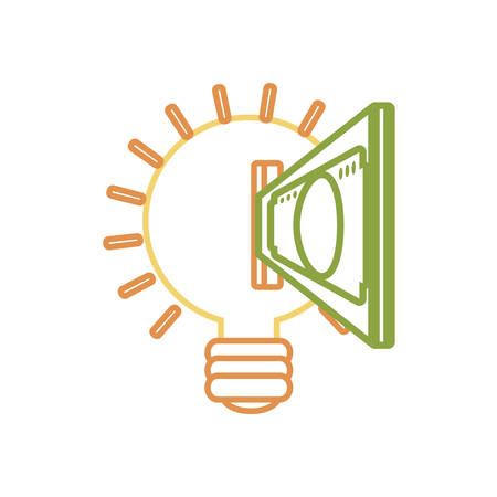 Flat line bulb ideaのイラスト素材