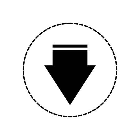 download arrow icon over white background vector illustrationのイラスト素材