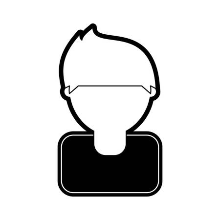 avatar man icon over white background vector illustrationのイラスト素材