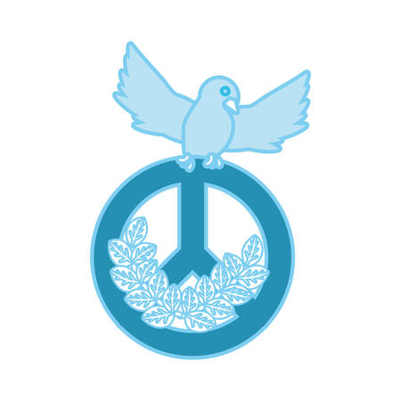 Emblem of peace symbol and bird iconのイラスト素材