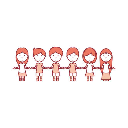 Kids holding hands iconのイラスト素材