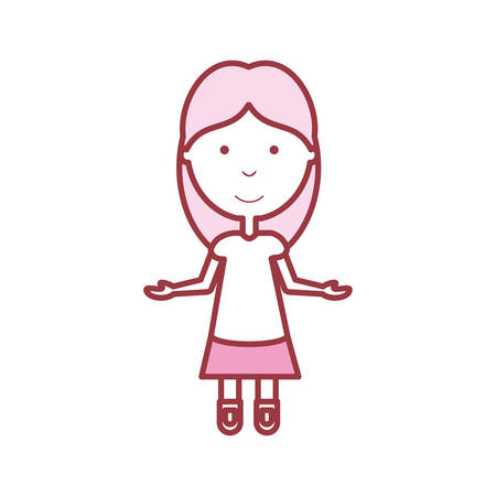 Cartoon girl iconのイラスト素材
