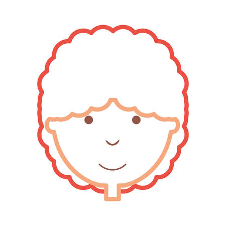 cartoon boy face icon over white background vector illustrationのイラスト素材