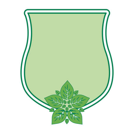 decorative frame with leaves icon over white background colorful design vector illustrationのイラスト素材