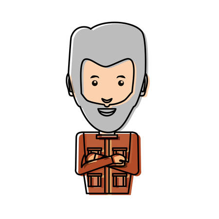 cartoon  hunter icon over white background colorful design vector illustrationのイラスト素材