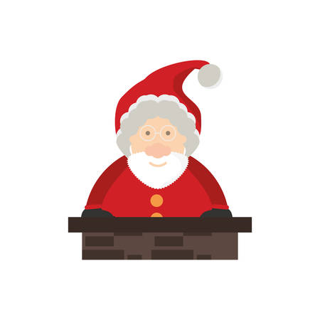 cartoon santa claus icon over white background vector illustrationのイラスト素材