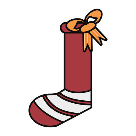 Christmas sock icon on white background, vector illustration.のイラスト素材