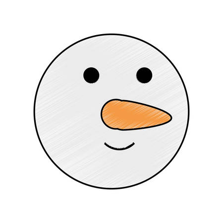 cartoon snowman icon over white background vector illustrationのイラスト素材
