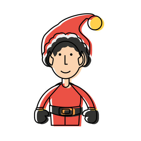 cartoon Santa helper icon over white background vector illustrationのイラスト素材