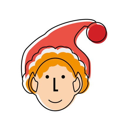 cartoon Santa helper icon over white background vector illustrationのイラスト素材