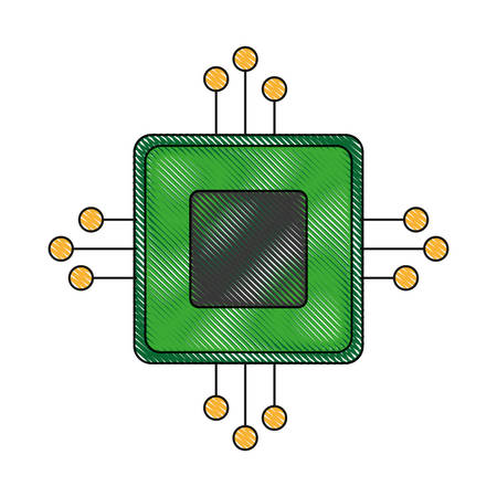 computer chip icon over white background vector illustrationのイラスト素材