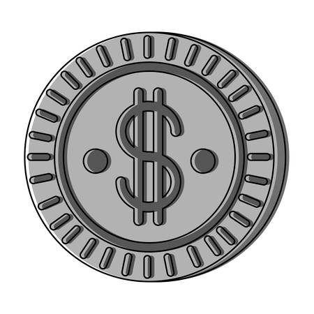 money coin icon over white background vector illustrationのイラスト素材