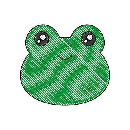 cute frog icon over white background colorful design vector illustrationのイラスト素材