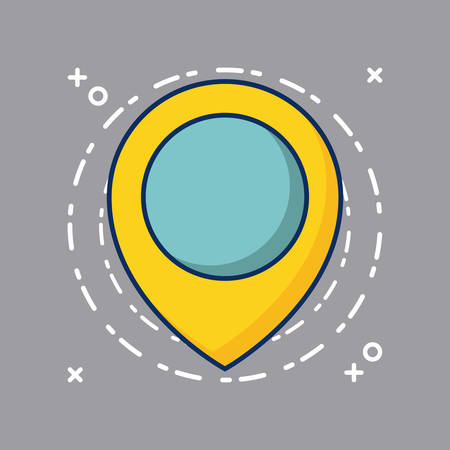 location pin icon over gray background colorful design vector illustrationのイラスト素材