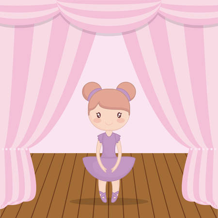 Ballet ballerina over studio background, vector illustration.のイラスト素材