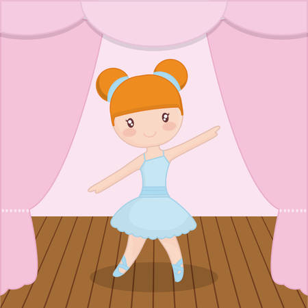 Ballet ballerina on studio background, vector illustration.のイラスト素材