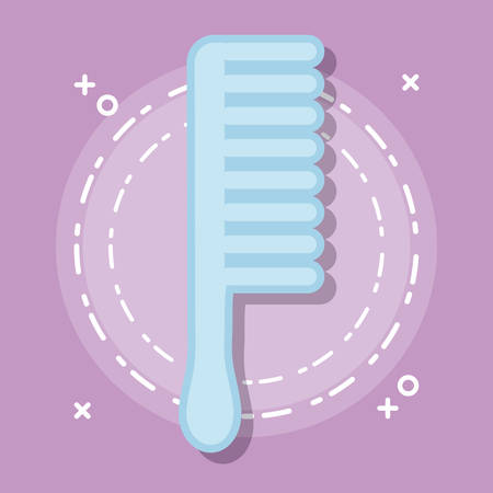 Comb icon on purple background, vector illustration.のイラスト素材