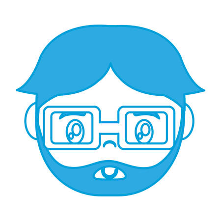 Cartoon man with glasses iconのイラスト素材