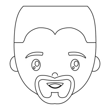 cartoon man face icon over white background vector illustrationのイラスト素材
