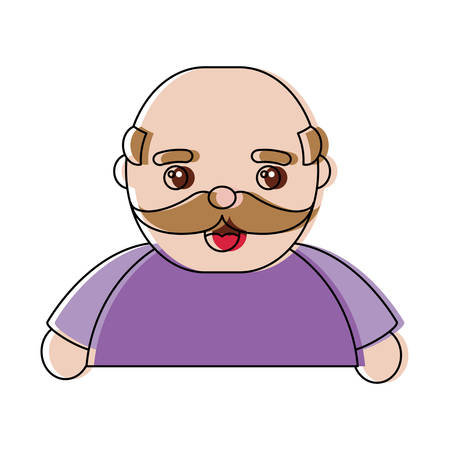 Cartoon old man icon over white background vector illustrationのイラスト素材