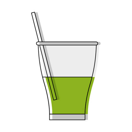 glass with green juice icon over white background vector illustrationのイラスト素材