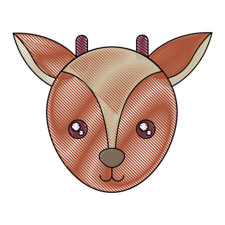 christmas deer icon over white background vector illustrationのイラスト素材