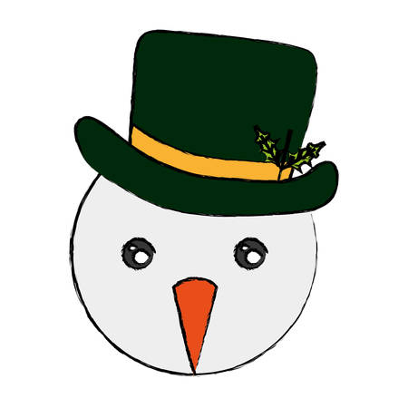 snowman icon over white background vector illustrationのイラスト素材