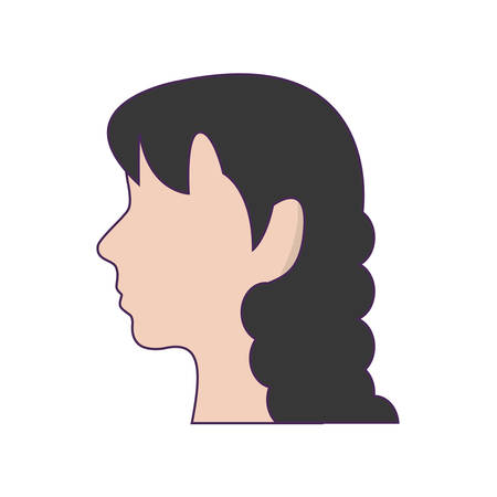 woman profle icon over white background vector illustrationのイラスト素材
