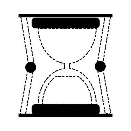 Hourglass icon in dotted lines.のイラスト素材