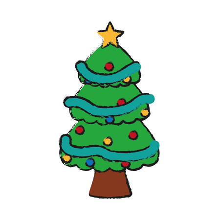 christmas tree icon over white background vector illustrationのイラスト素材