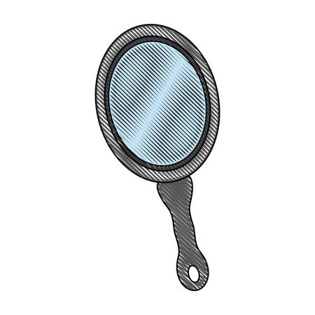 hand mirror icon over white background vector illustrationのイラスト素材